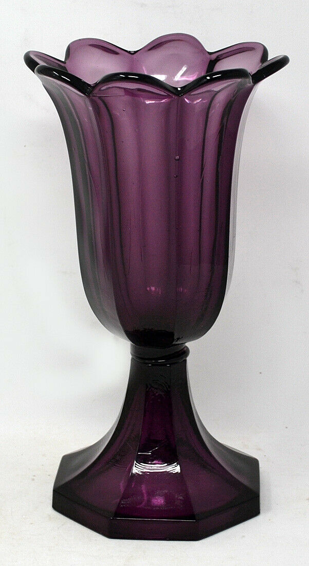 Original Amethyst Flint Glass Tulip Vase - (1845-1865)