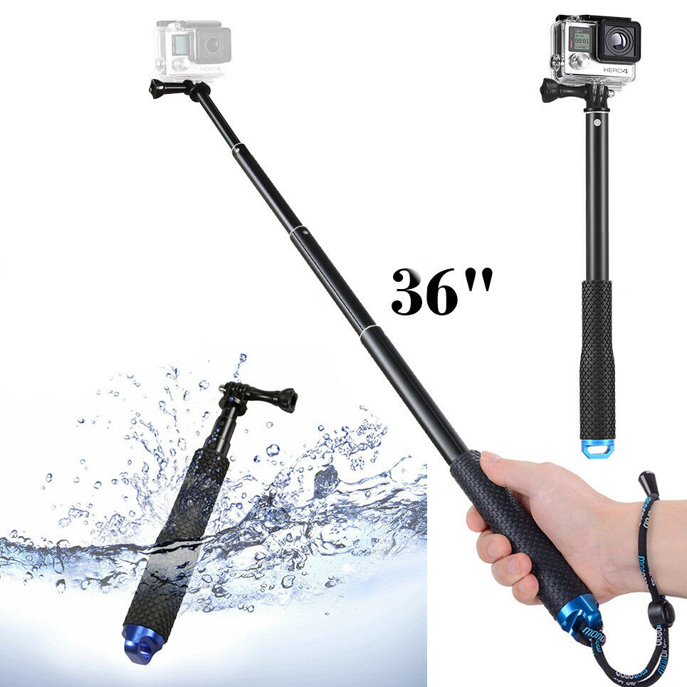 36" Waterproof Extension Pole Selfie Stick For Gopro Hero/session 8 7 6 5 4 3+ 3