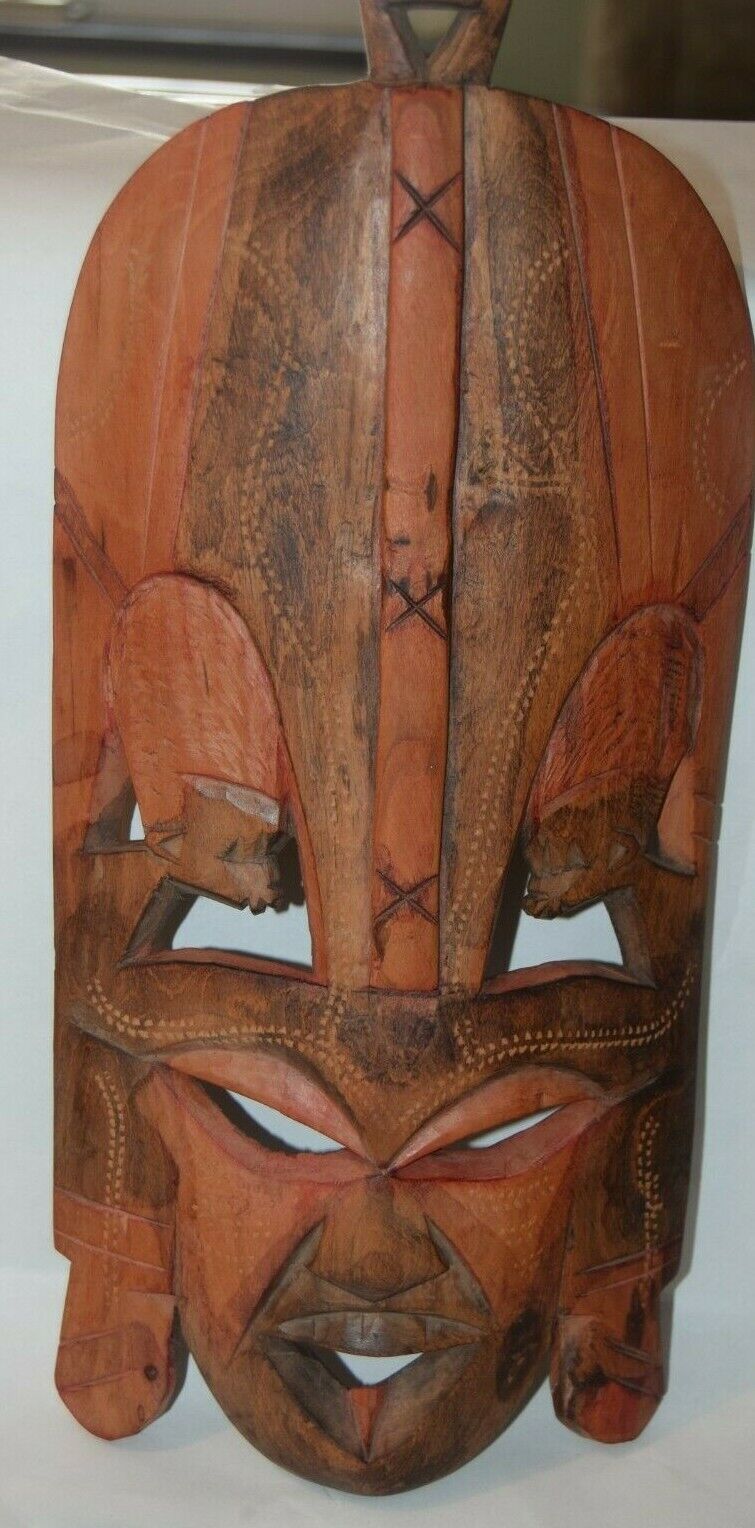 Carved African Mask 15 Inch Long