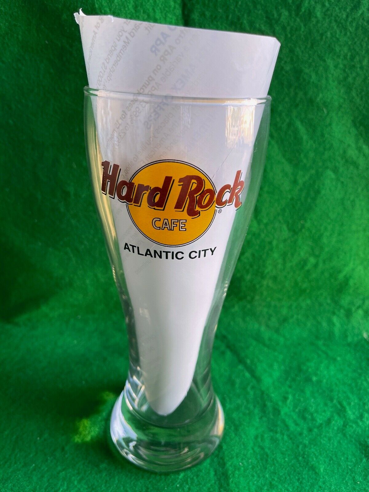 Hard Rock Cafe Pilsner Beer Glass Atlantic City!!! New Without Box!!!