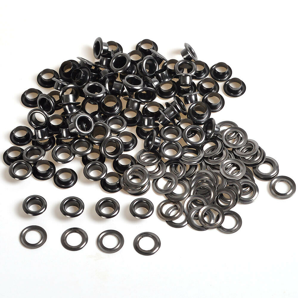4/5/6/8/10mm X 100 Gunmetal Black Leather Craft Eyelets Rings Washers Grommets