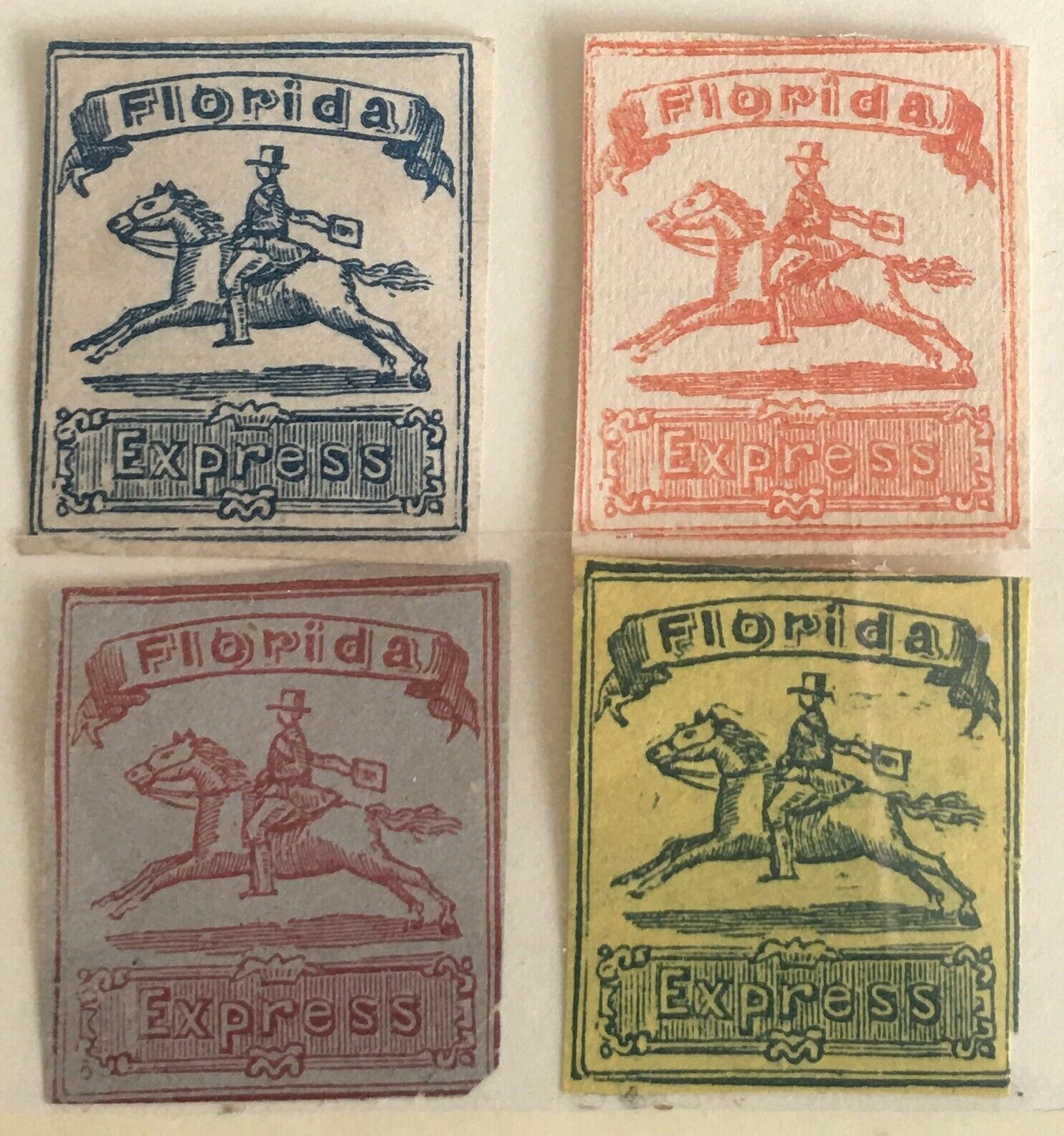 Genuine 1865 S. A. Taylor Us Locals "florida Express " Bogus Forged Stamps