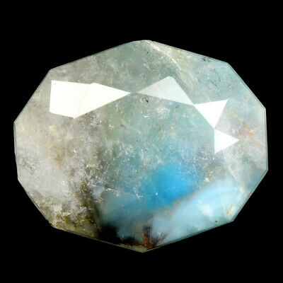 Rare Gems Stone Natural White & Blue Paraiba Gillalite Quartz 6.72 Ct Oval Cut