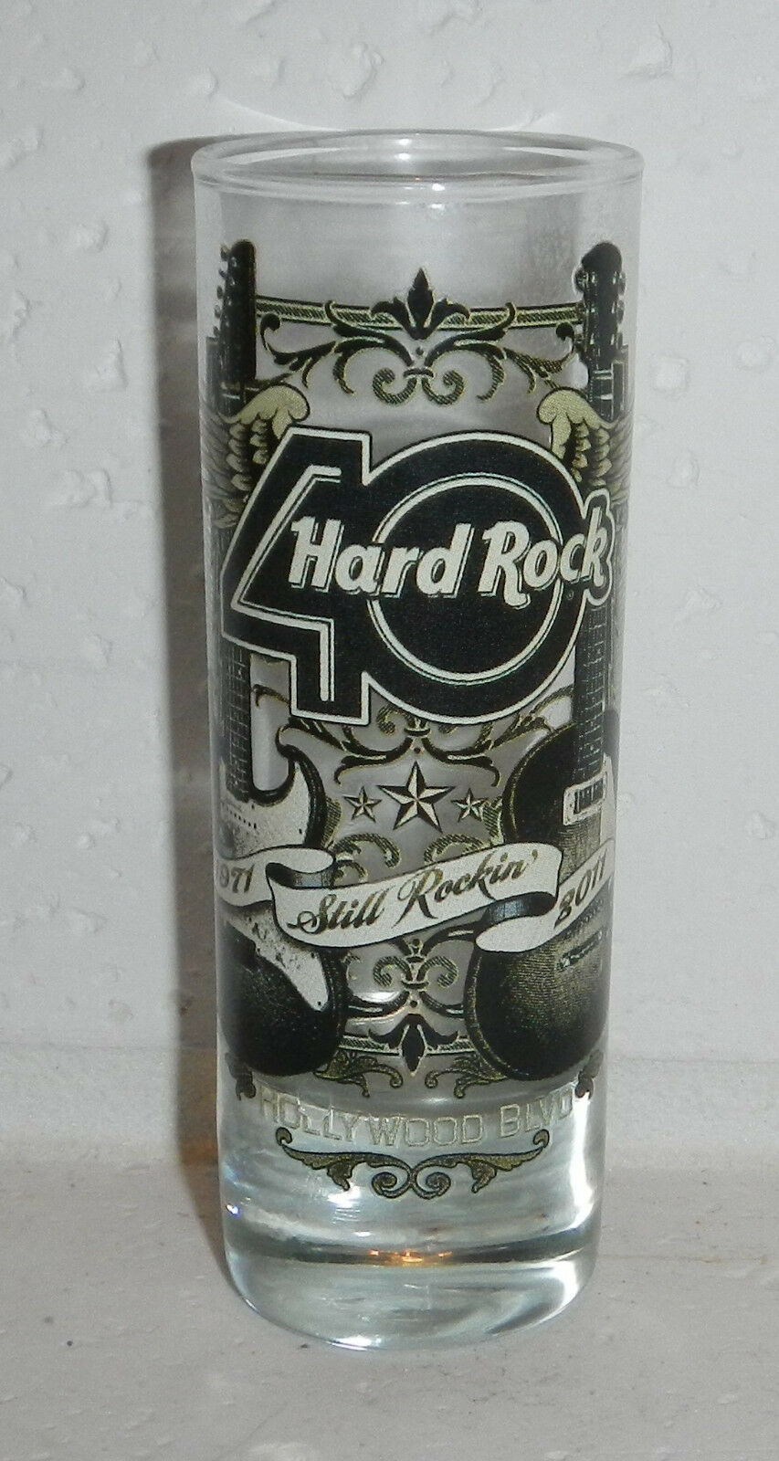 2011 Hard Rock Cafe Hrc Hollywood California 40 Years 4" Tall Shot Shooter Glass