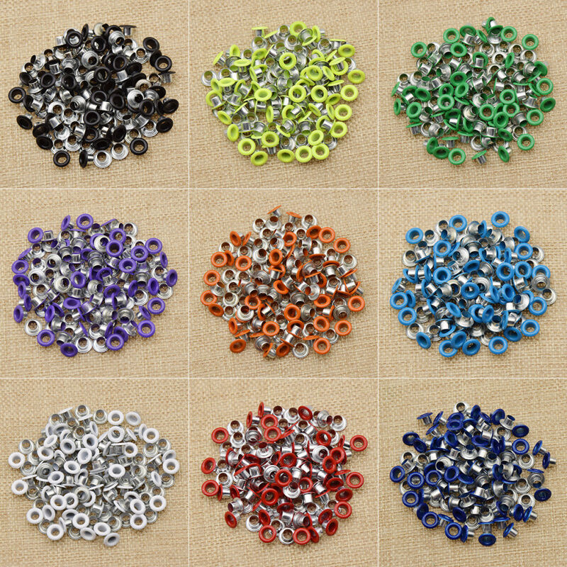 100 Pcs Colorful Metal Eyelets Diy Leather Craft Scrapbooking Card Accessories