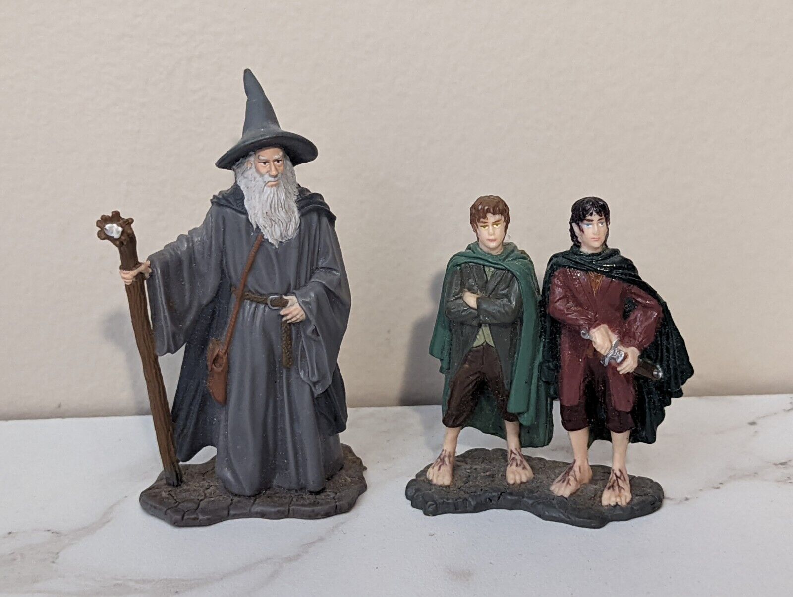 Decopac 2001 Lord Of The Rings Frodo / Sam / Gandalf Toy Figures Lot Look!