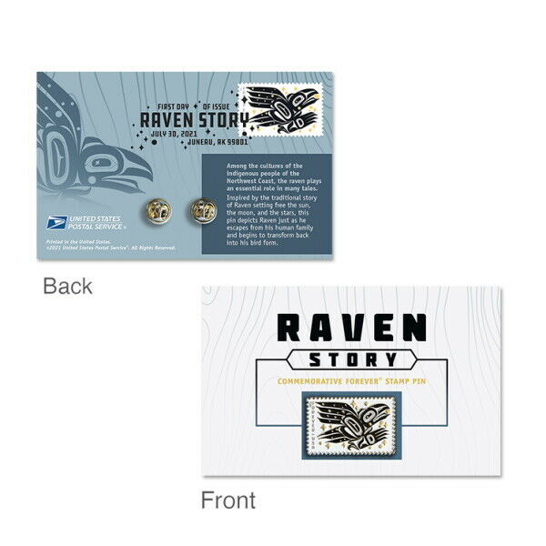 Usps New Raven Story Pin Set With Cancellation Card