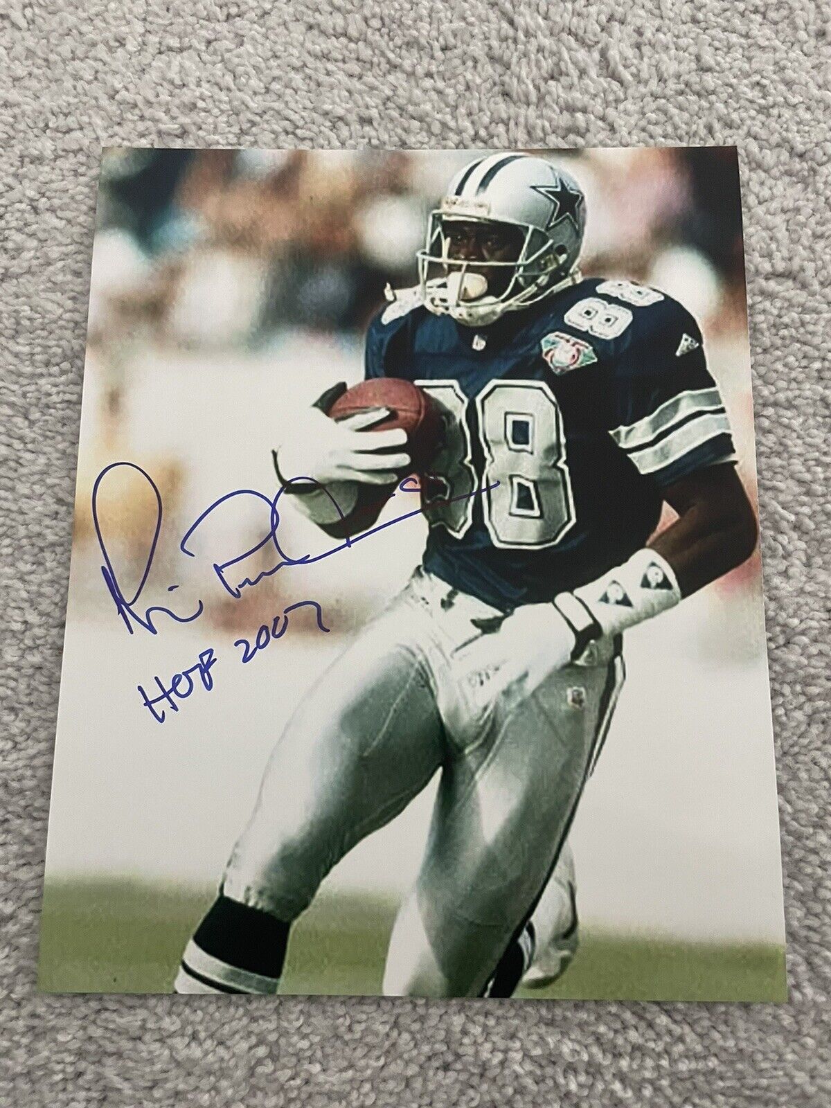 Michael Irvin Autographed 8x10 Photo Hof Inscription Dallas Cowboys Proof