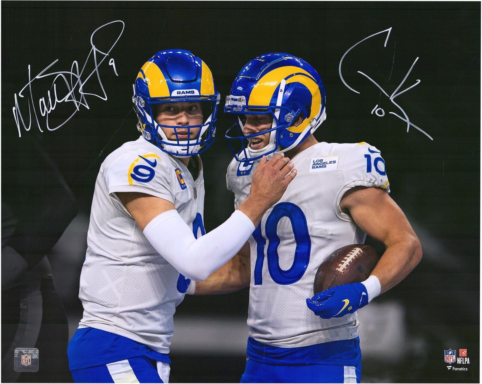 Matthew Stafford/cooper Kupp Rams Signed 16 X 20 Td Celebration Spotlight Photo