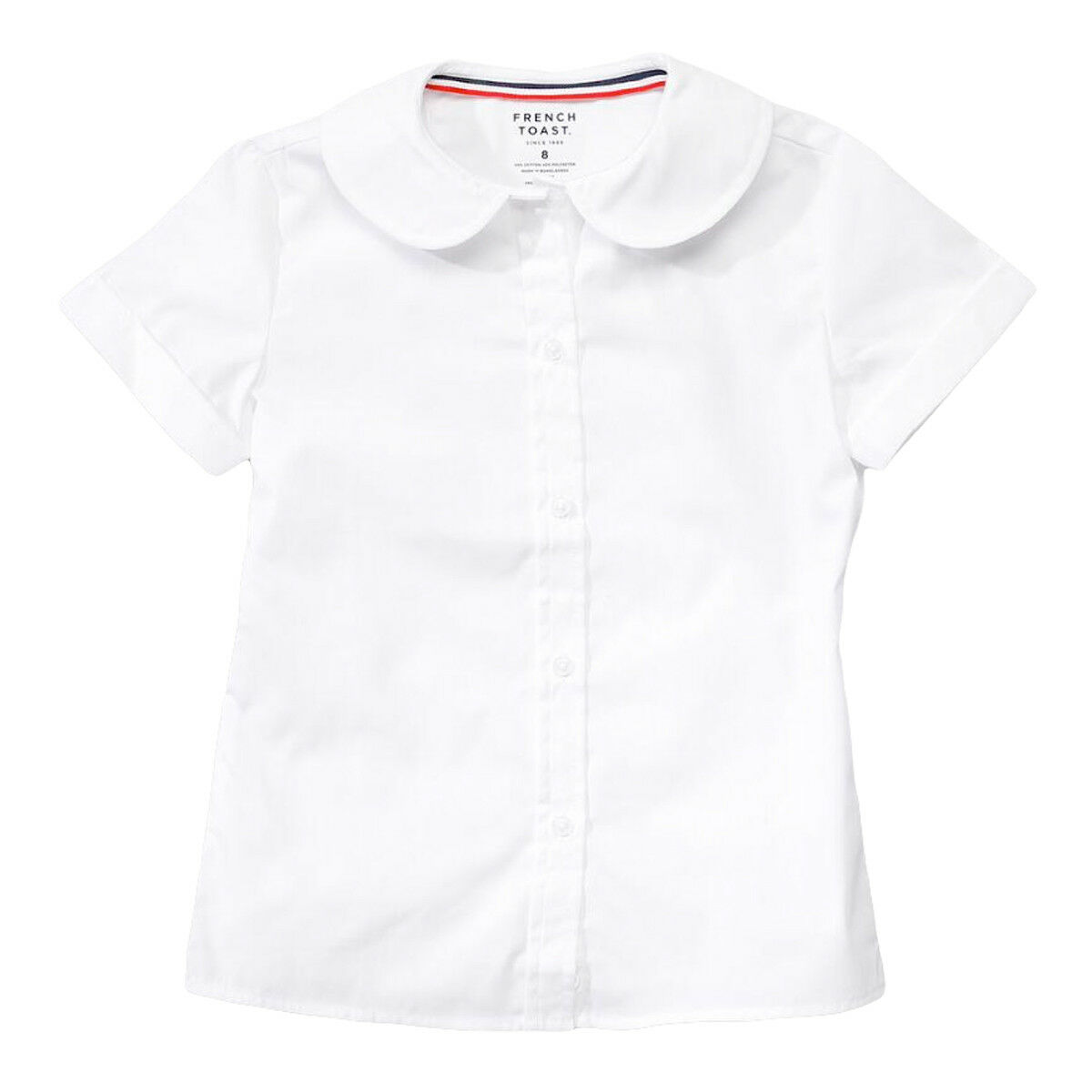 Toddler Girls White Blouse Peter Pan Collar French Toast School Uniform 2t To 4t