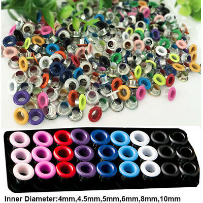 Colored Eyelets With Washers 3-10mm Grommet Rivet Hole Leather Card Scrapbooking