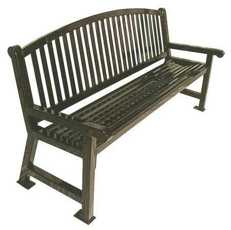 Ultrasite 922-b6 Outdoor Bench., 72 In. L, 36 In. H, Brown