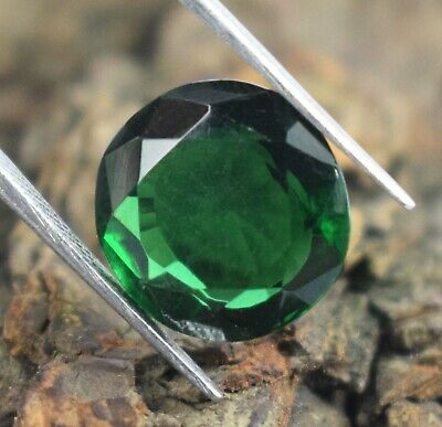 Round Dark Green Gahnite Gemstone 7.75 Ct Natural Transparent Certified A65092