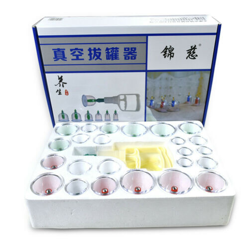 24 Cups/set Medical Chinese Vacuum Cupping Body Massage Therapy Healthy Suction
