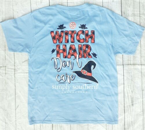 Nwt Simply Southern "witch Hair Don't Care" Youth Sz. Small T-shirt- Read Ad