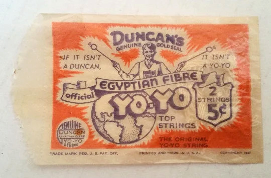 Duncan Yoyo Replacement Strings 1937 Vintage New In Wax Bag Package Classic Toy