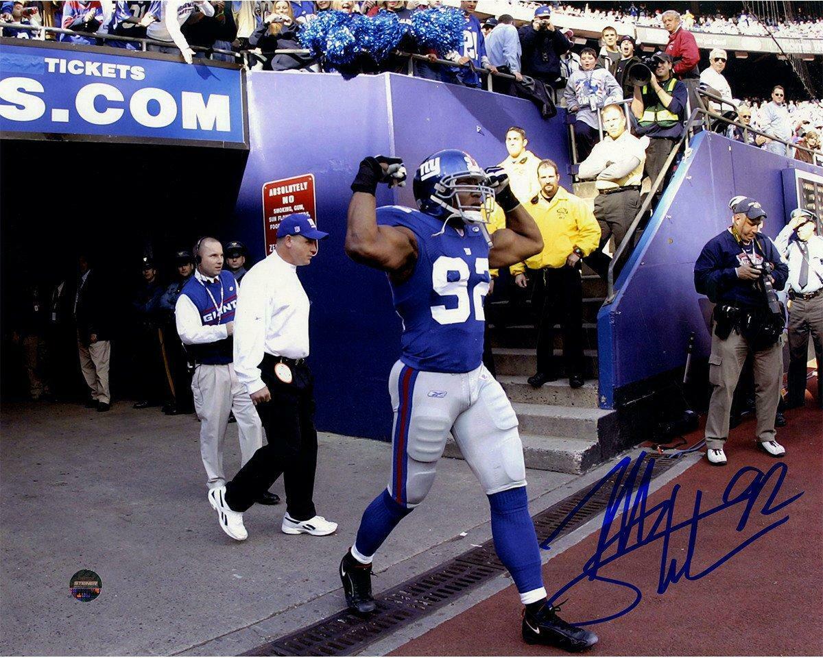 Michael Strahan New York Giants Signed Taking The Field 8x10 Photograph