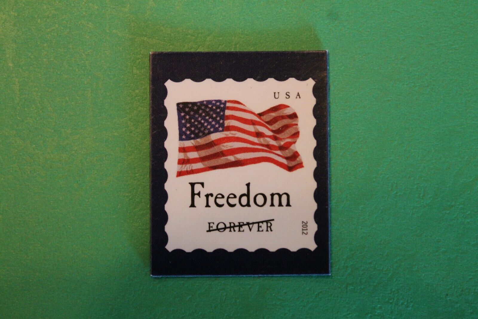 Usps Promo Magnetic Stamp - Four Flags Freedom / Usa Forever 2012 #4641 Military