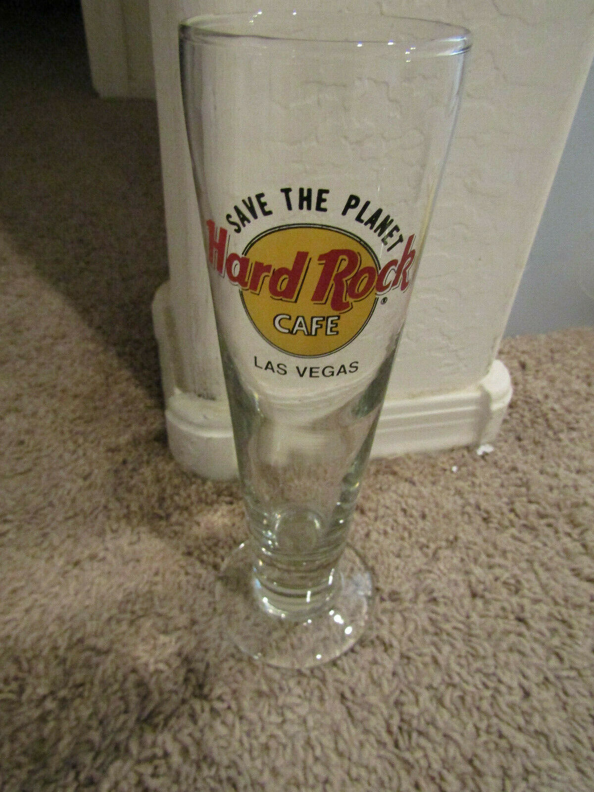 Hard Rock Cafe Las Vegas Save The Planet  Pilsner Glass 9 3/8" Tall 20 Oz