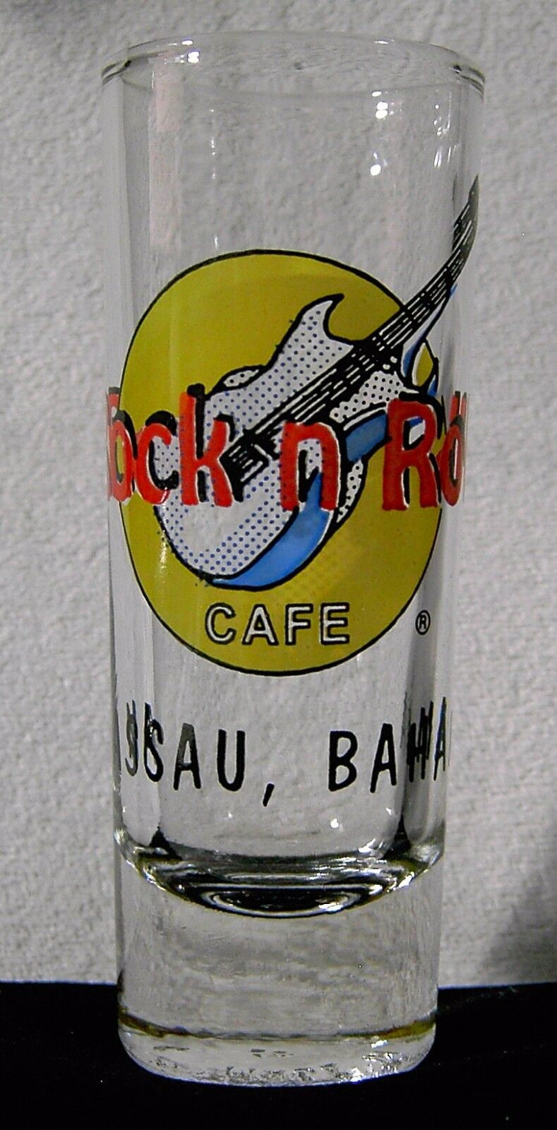 Rock N Roll Cafe Tall Shot Glass Nassau Bahama (hard Rock Cafe Look Alike)