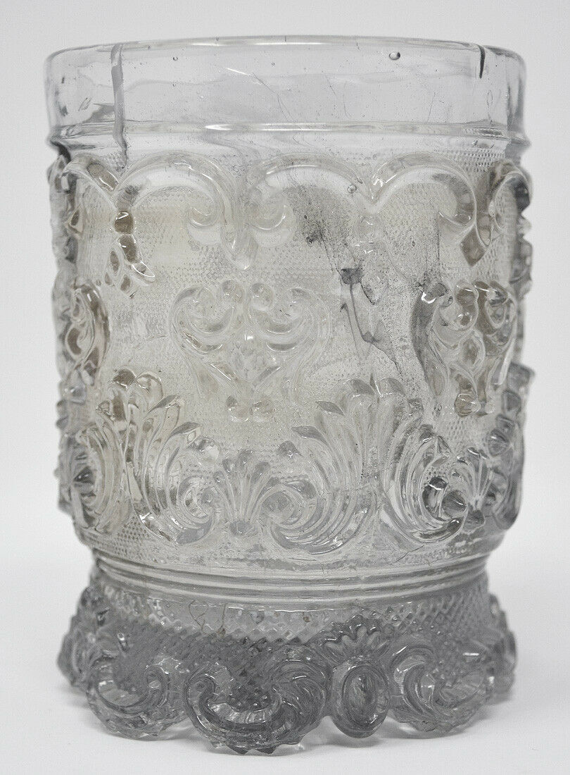1840's  Lacy Flint Glass Tumbler - Possibly French