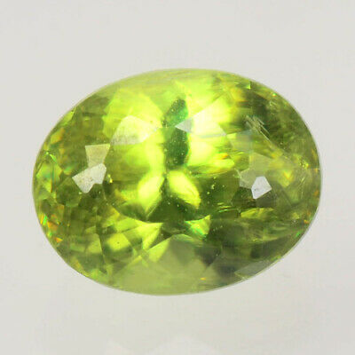 Rare Gems Stone Natural Pakistan Green Color Sphene 1.26 Ct Oval Cut