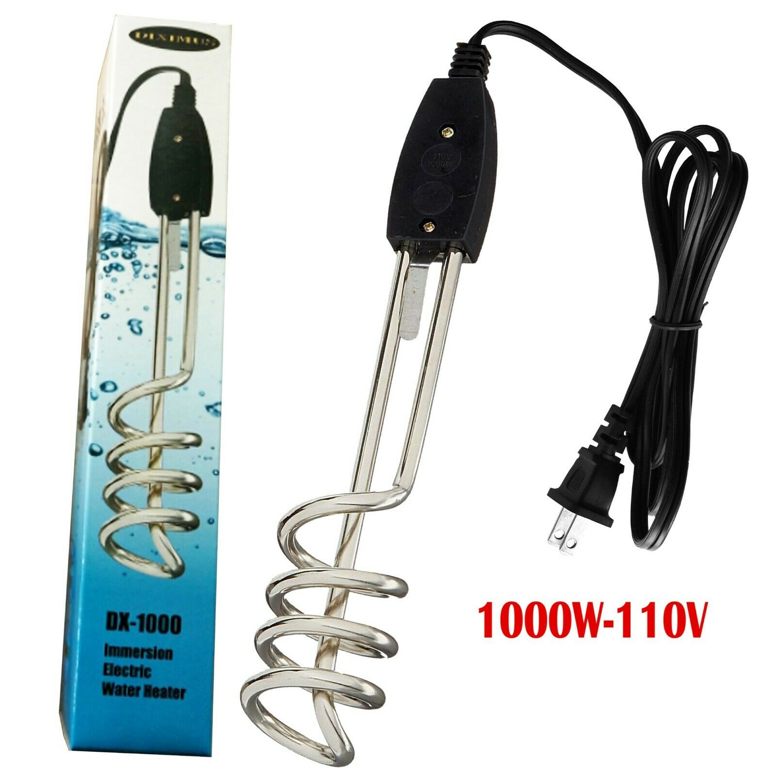 Water Heater - 10in 1000w 110v Portable Electric Immersion Water Heater - Boiler