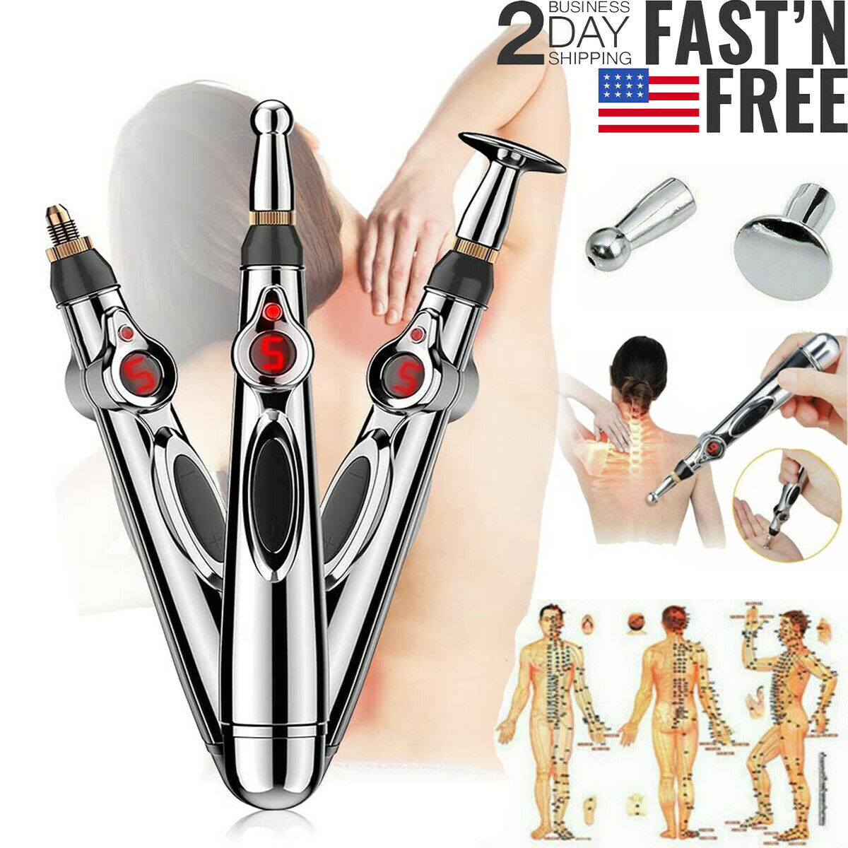 Therapy Electronic Acupuncture Pen Meridian Energy Heal Massage Pain Relief