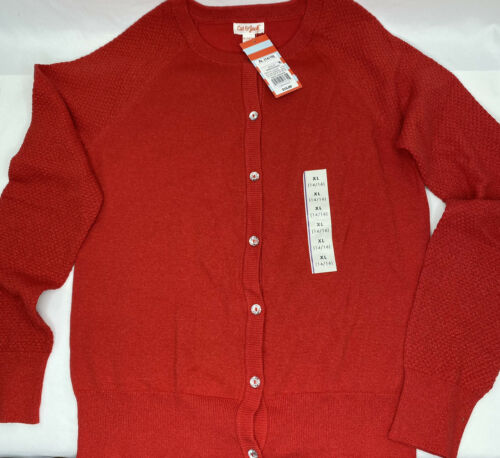 Girls' Cardigan Sweater - Cat & Jack - Red Sparkle - Size Xl (14/16)  - Nwt