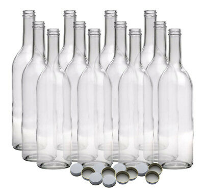 750 Ml Clear Screw Cap Wine Bottles With 28 Mm Metal Screw Caps For Wine Making