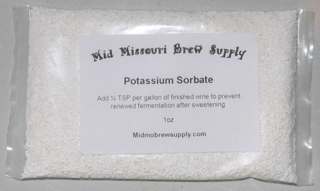 Potassium Sorbate 1oz. Wine Making, Mead, Fermentation, Stabilizer, Food Grade