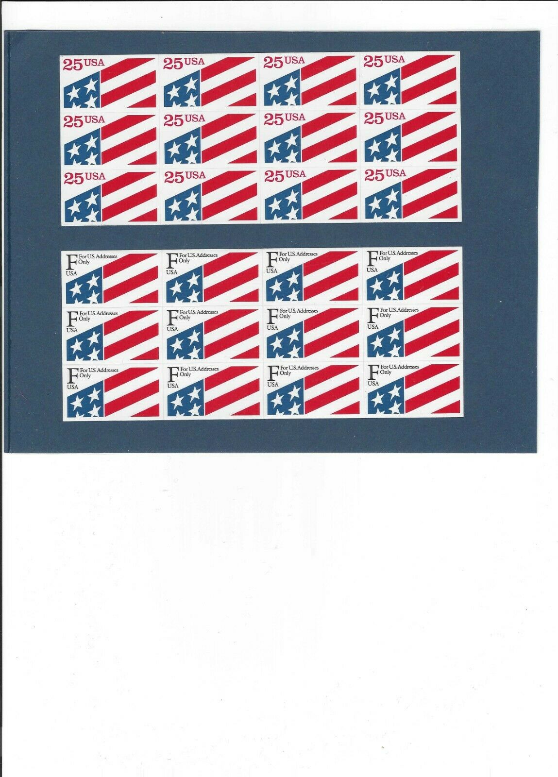 Us Pair Of Flag Plastic Panes Of 12 - 1990 2475a (25c) + 1991 2522a (f-29c) Mnh
