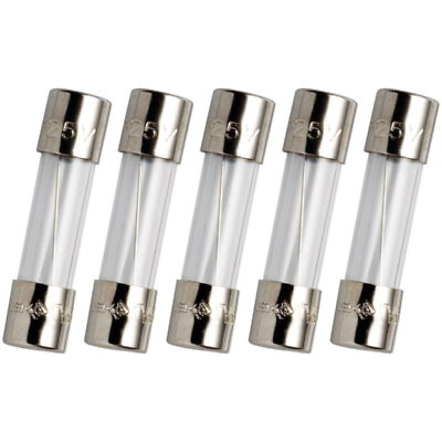 Pack Of 5, T6.3al250v, T6.3a 250v, T6.3l250v Cartridge Glass Fuses 5x20mm (3/16"
