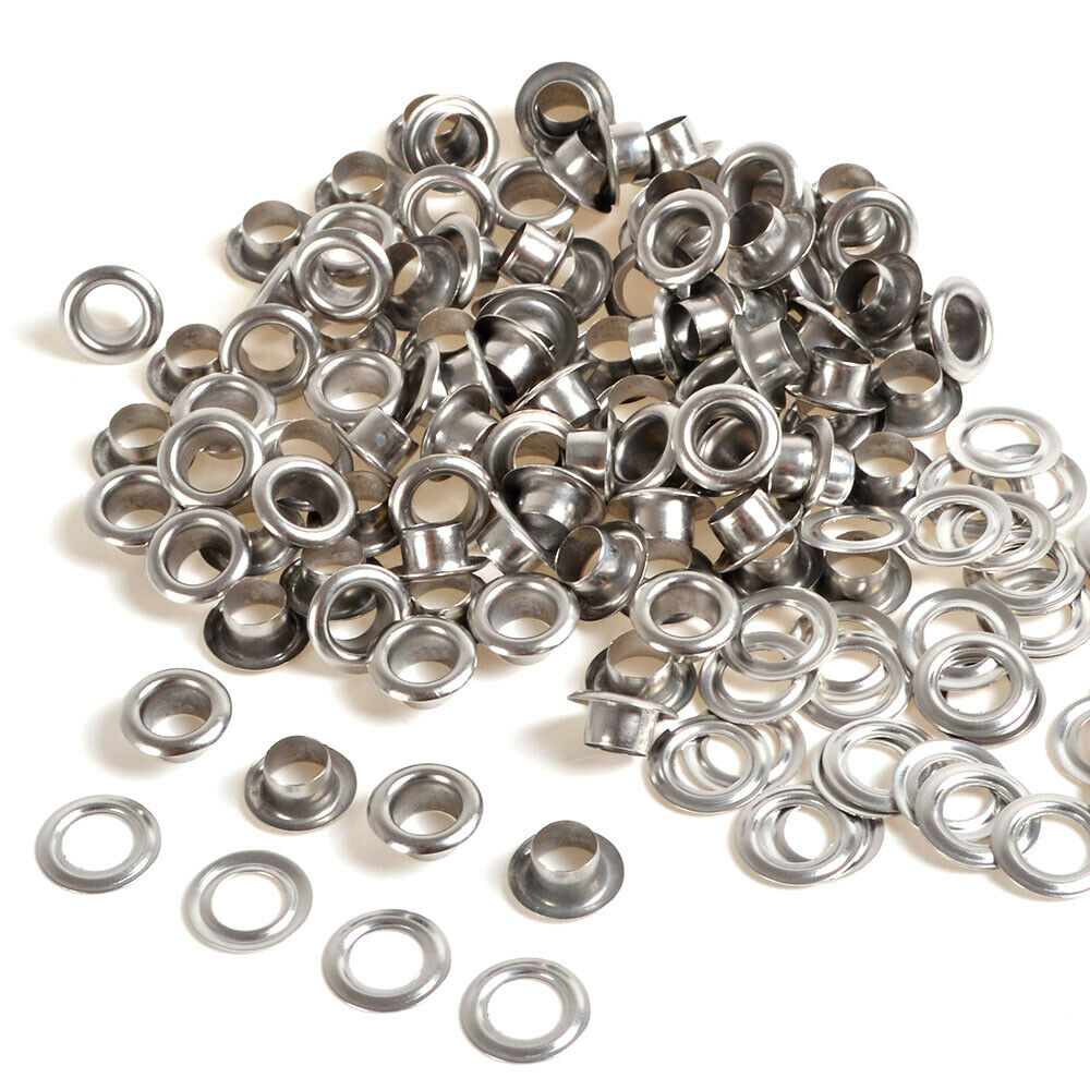 Silver 100 Sets Eyelet 4/5/6/8/10mm W/washer Grommets Leather Craft Scrapbooking