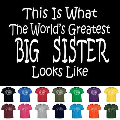 Worlds Greatest Big Sister T Shirt Girls Kids And Adult Tee T Shirt