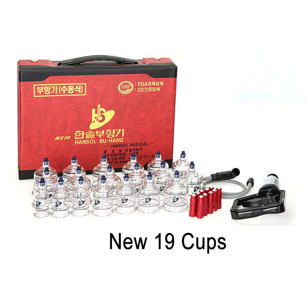 Hansol 19 Cups Cupping Set Slimming Massage Vacuum Therapy Pump Acupuncture