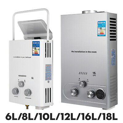 6l/8l/10l/12l/16l/18l Lpg Propane Gas Tankless Hot Water Heater With Shower Kit