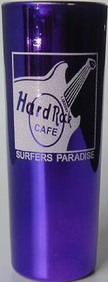 Hard Rock Cafe Surfers Paradise 2000s 4" Shot Glass Metallic Purple Cordial Hrc